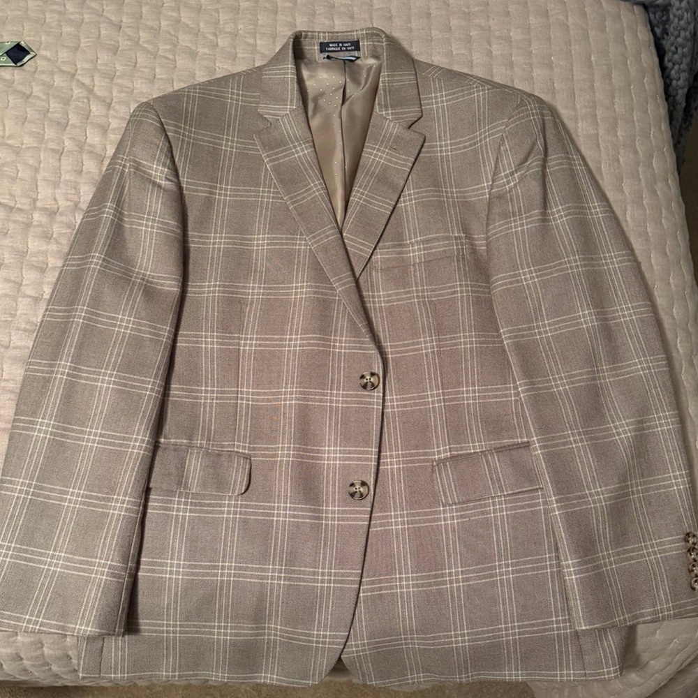 Tommy Hilfiger Beige Plaid Blazer